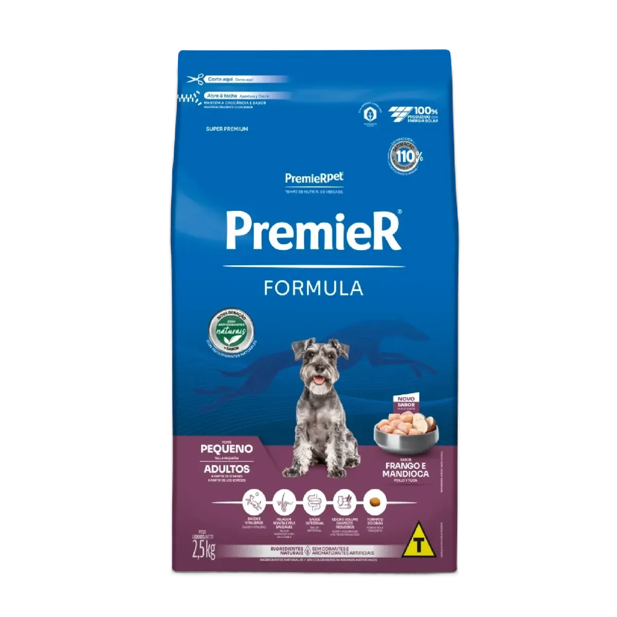 Embalagem de PremieR Formula Adultos Porte Pequeno Frango